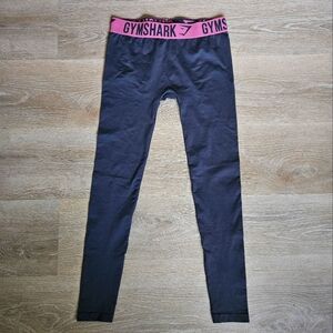GYMSHARK Flex Leggings (Seamless) Gray/Pink - Size Medium